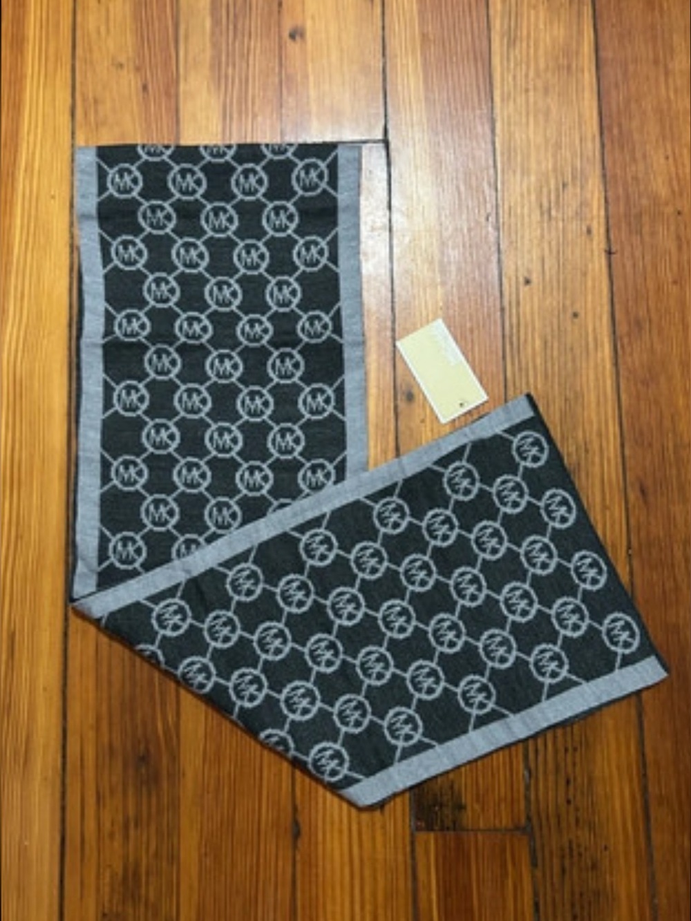 Michael Kors Black & Gray MK Monogram Scarf